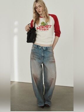 MOST WANTED UNIQE ZARA TRF MID RISE FOLDED
WAIST JEANS